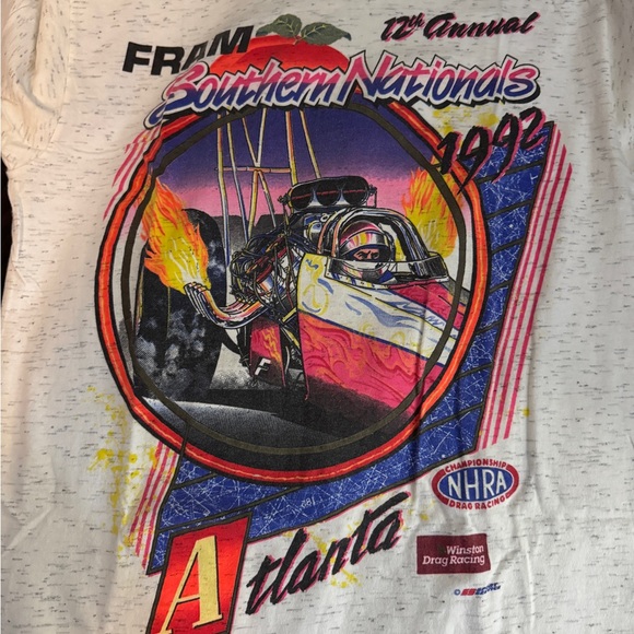 NHRA 1992 White and Red Short Sleeve Tee with Retro Graphic - Picture 3 of 11